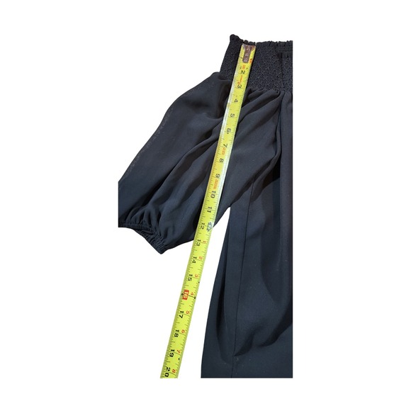 LOFT Women's Black Half Puff Sleeve Flowy Top Size Small - Picture 4 of 7